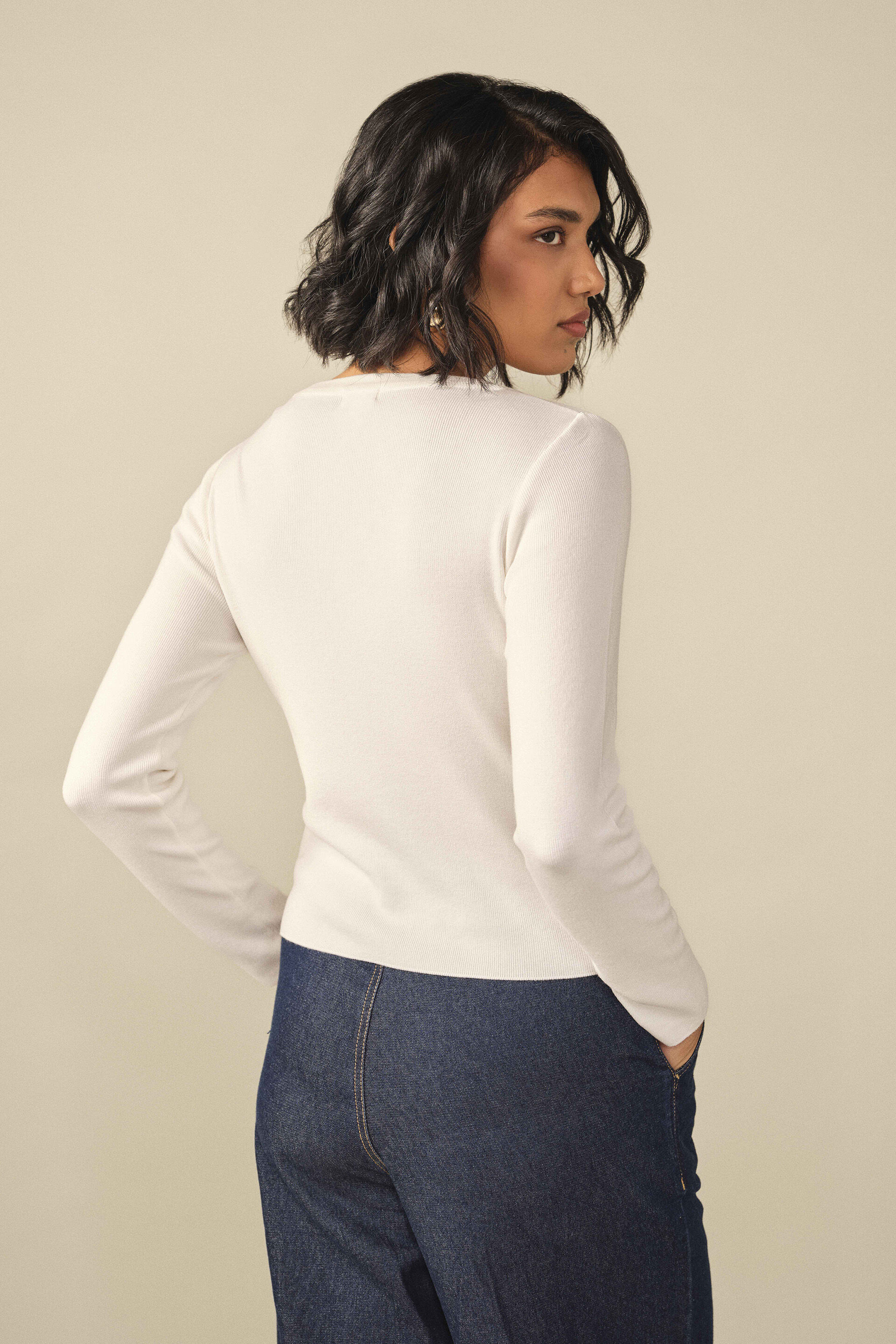 Solid Cardigan in Ivory, Ivory, image 6